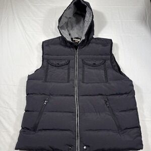 Vest Hooded Down Carbon 2 Cobalt Men's LX ‎ Pockets  Quilted  Down Filled Puffer